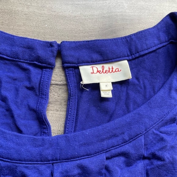 Anthropologie Deletta Blue Peplum Top | Size M - Picture 8 of 9